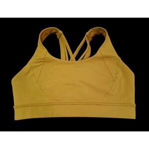 lululemon athletica mustard yellow strappy-back sports bra